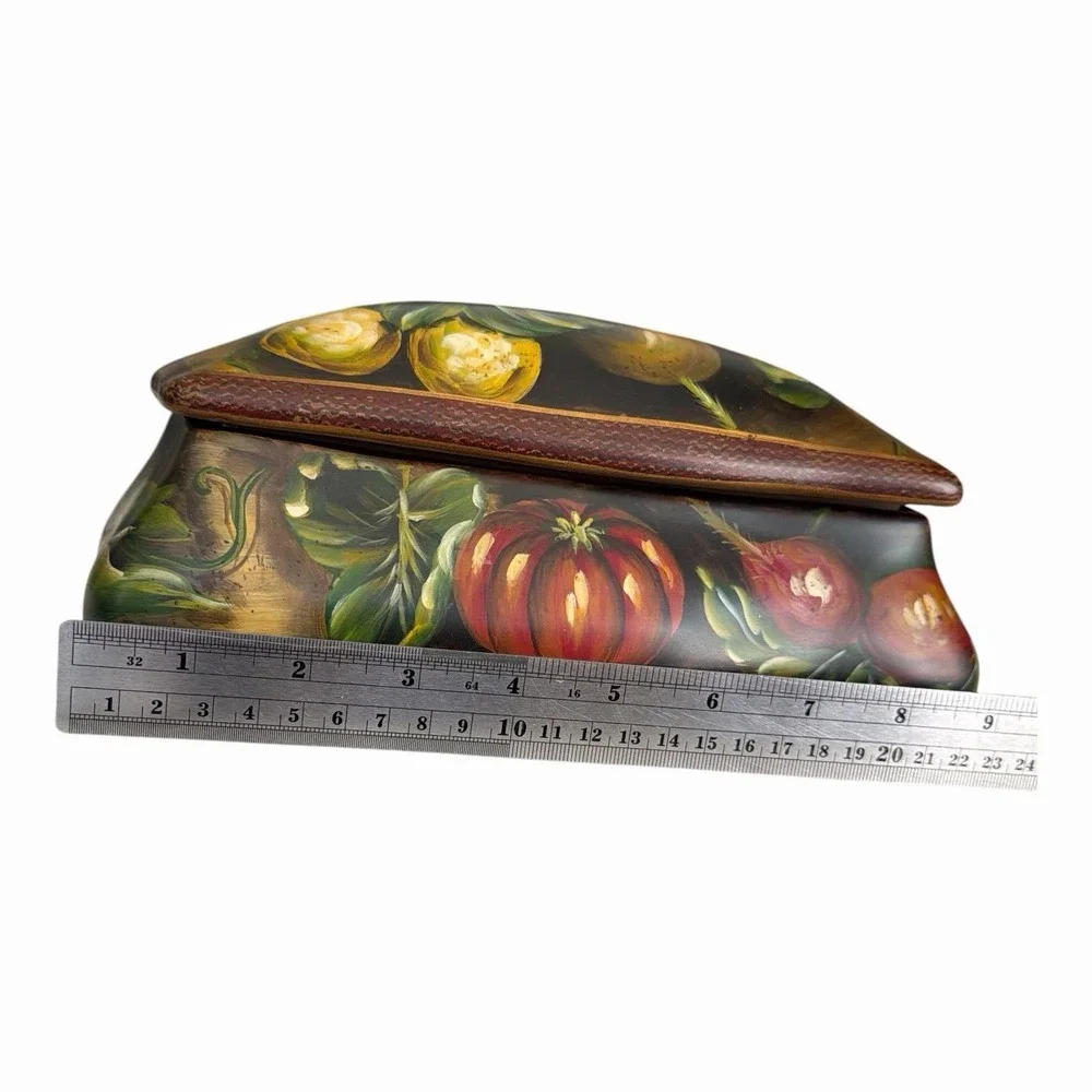 Vintage Toyo Ceramic Box Raymond Waites Harvest Hand Painted Vegetable Gourd